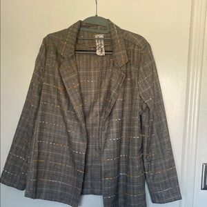 Sadie & Sage Gray Plaid Blazer with Subtle Accents
